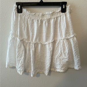 Merritt Charles White Tiered Mini Skirt
